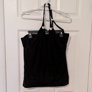 Strapless sleeveless top with halter top attached